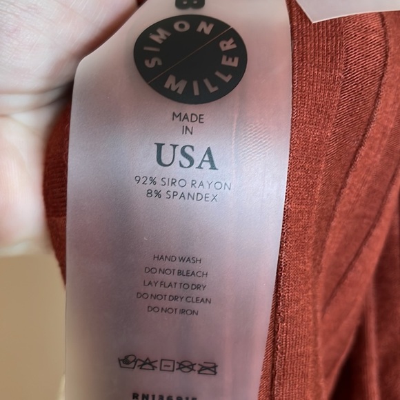 Simon Miller Burnt Orange Coconut Shell Ackee Ribbed Crossover Crop Top - Picture 8 of 8